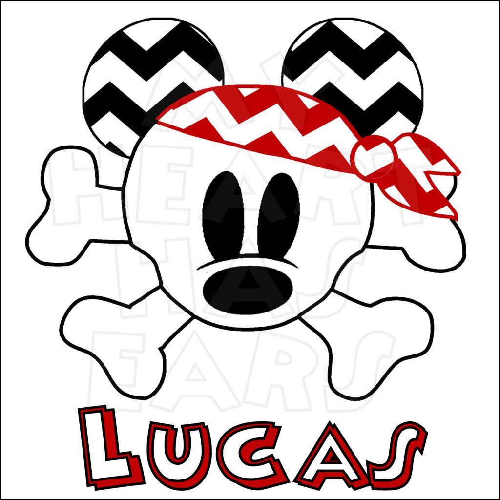 1024x1024 Chevron Mickey Crossbones Skull Pirate Head Instant Download