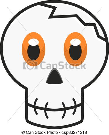 379x470 Illustration Of Skull With Orange Eyes (For Icon, Avatar
