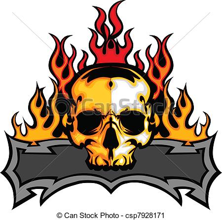 450x446 Skull Template With Flames Vector I. Graphic Skull Vector
