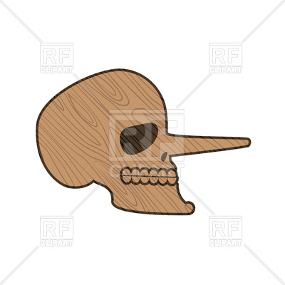 400x400 Wooden Skull Pinocchio Royalty Free Vector Clip Art Image
