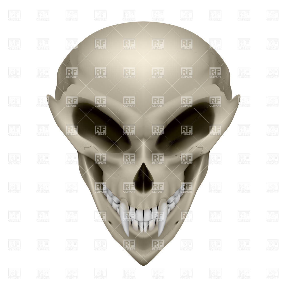 1200x1200 Skull Of An Alien With Fangs Royalty Free Vector Clip Art Image