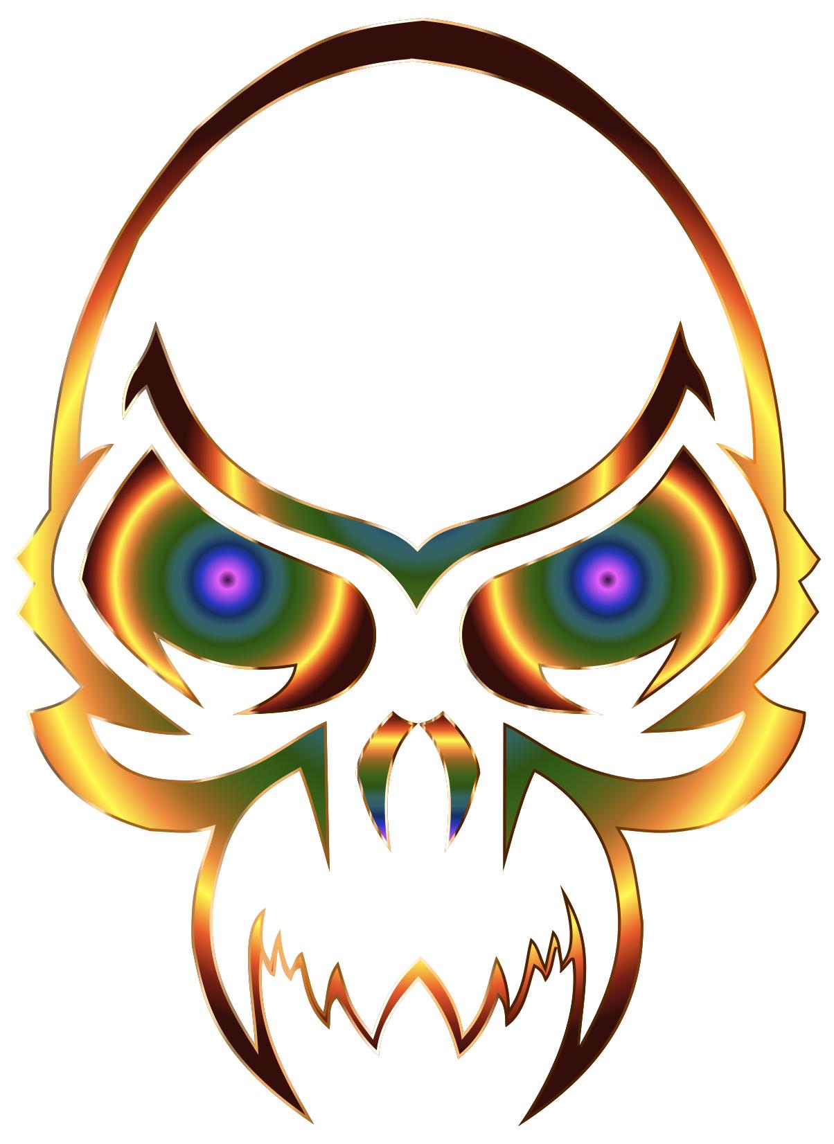 1204x1652 Colorful Skull 2 Clipart