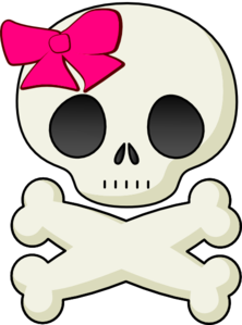 222x299 Skull And Bows Clip Art