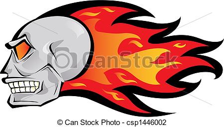 450x255 Skull On Fire Clipart