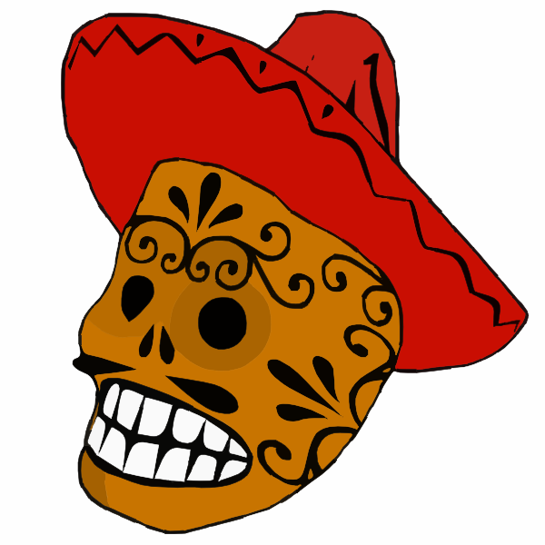 600x600 Mexican Skull Clipart