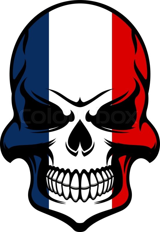 553x800 Pirate Skull Colored In National Colors Of France Isolated