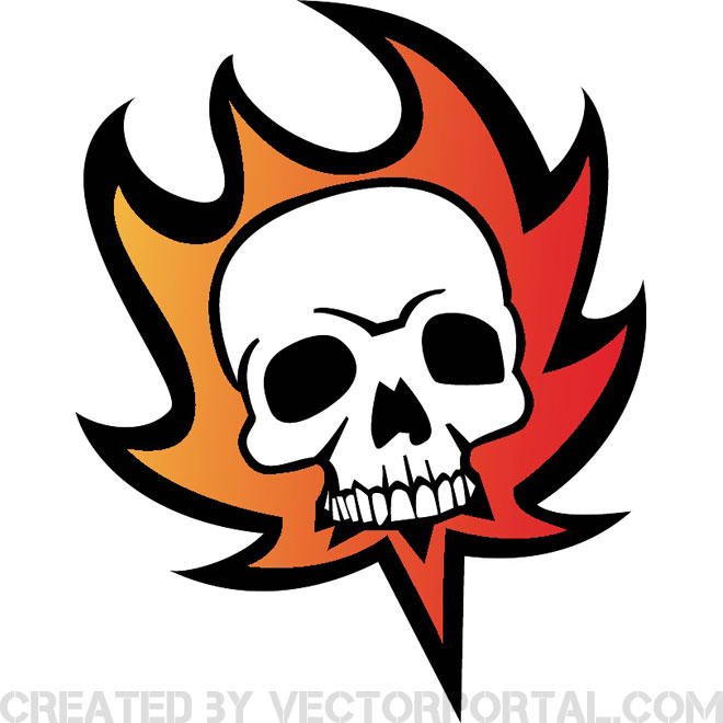 660x660 Skull On Fire Vector Graphics