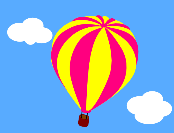 600x457 Hot Air Balloon In The Sky With Clouds Clip Art