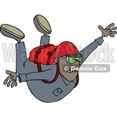 170x170 Clipart Of A Man And Dog Skydiving With Plane In