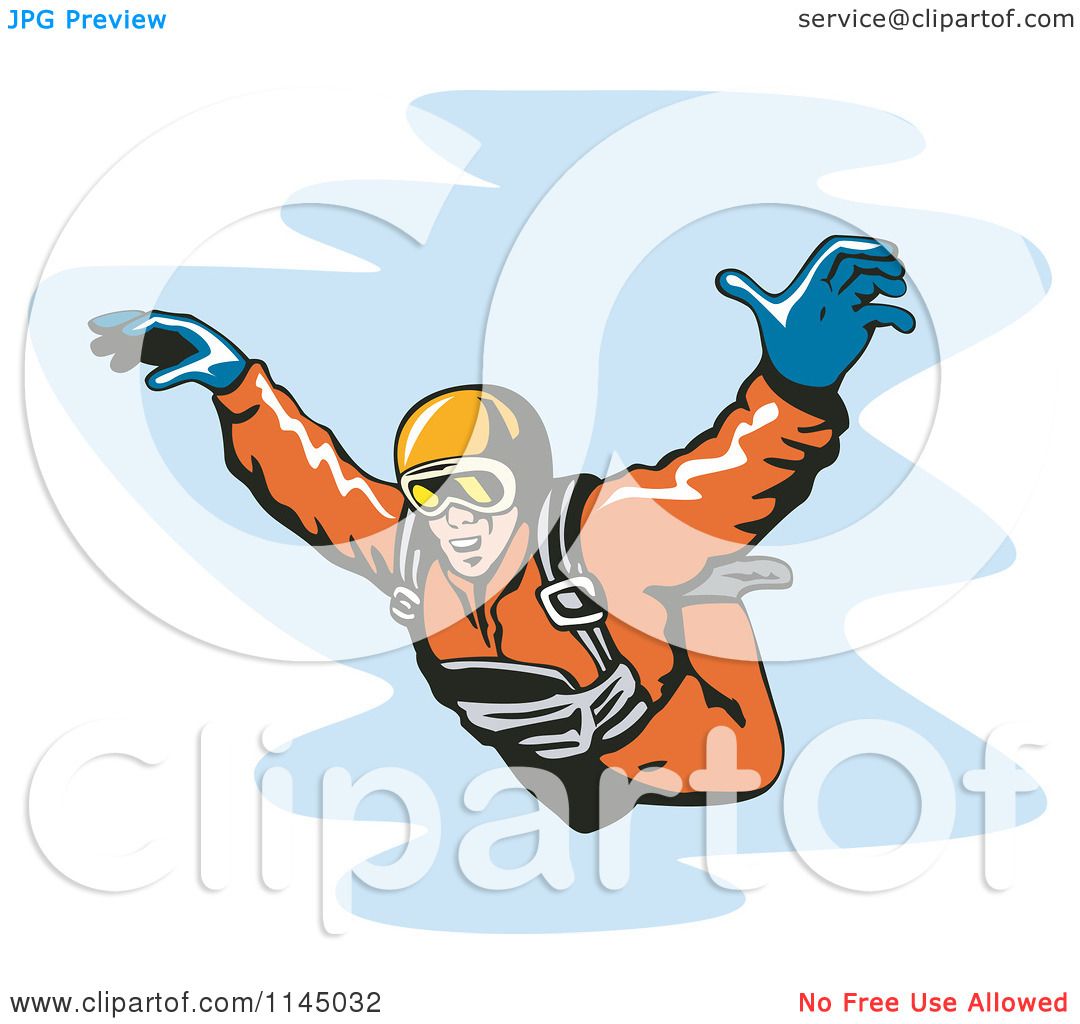 1080x1024 Clipart Of A Solo Skydiver Free Falling