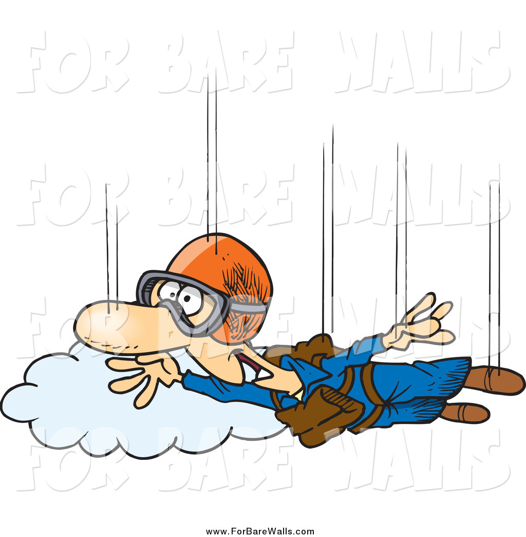 1024x1044 Printable Illustration Of A Cartoon White Guy Skydiving By