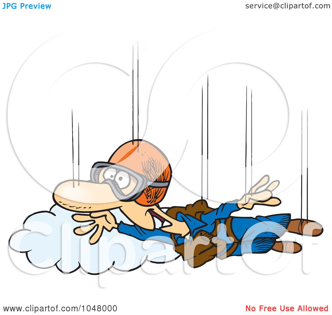 1080x1024 Royalty Free (Rf) Clip Art Illustration Of A Cartoon Guy Skydiving