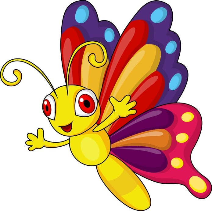 695x689 Cartoon Animals Clipart Butterfly