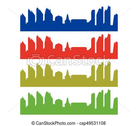 450x413 City Skyline Vector Clipart