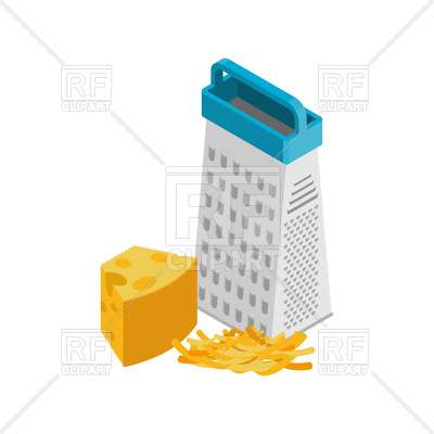 400x400 Grated Cheese And Grater Isolated Royalty Free Vector Clip Art