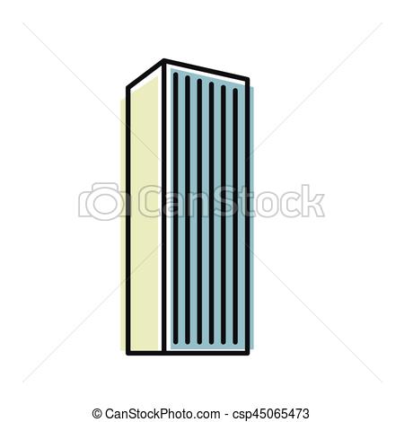 450x470 Isolated Blue Color Skyscraper In Lineart Style Icon, Vectors