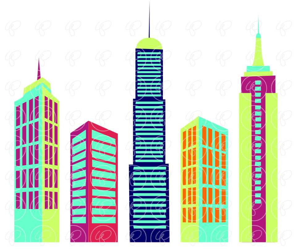 961x814 Big City Digital Skyscraper Clip Art Skyscrapers Tall Buildings
