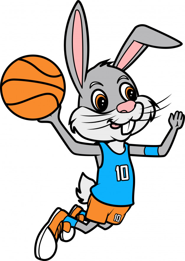 626x880 Rabbit Slam Dunk, Basketball Line Art Illustration For Coloring