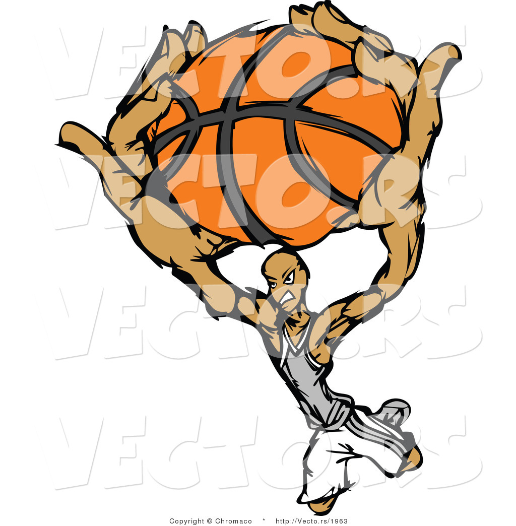 1024x1044 Vector Of A Cartoon Basketball Player Slam Dunk By Chromaco
