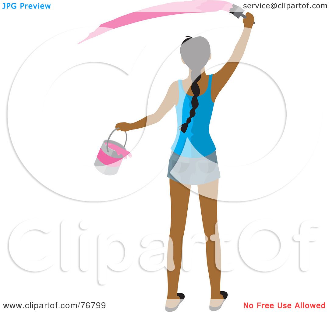 1080x1024 Royalty Free (Rf) Clipart Illustration Of A Rear View Of Ahispanic