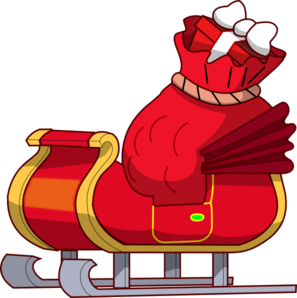297x298 Christmas Sleigh Clip Art