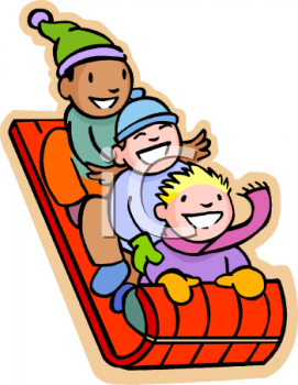 271x350 Cartoon People Sledding Royalty Free Clipart Image Children