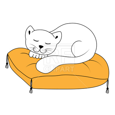 400x400 Cat Sleeping On Pillow Vector Image Vector Artwork Of Plants