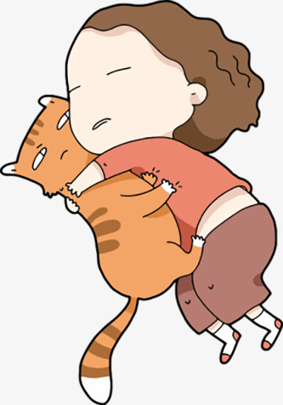 400x571 Little Girl Cat Sleeping, Girl, Go To Bed, Kitty Png Image