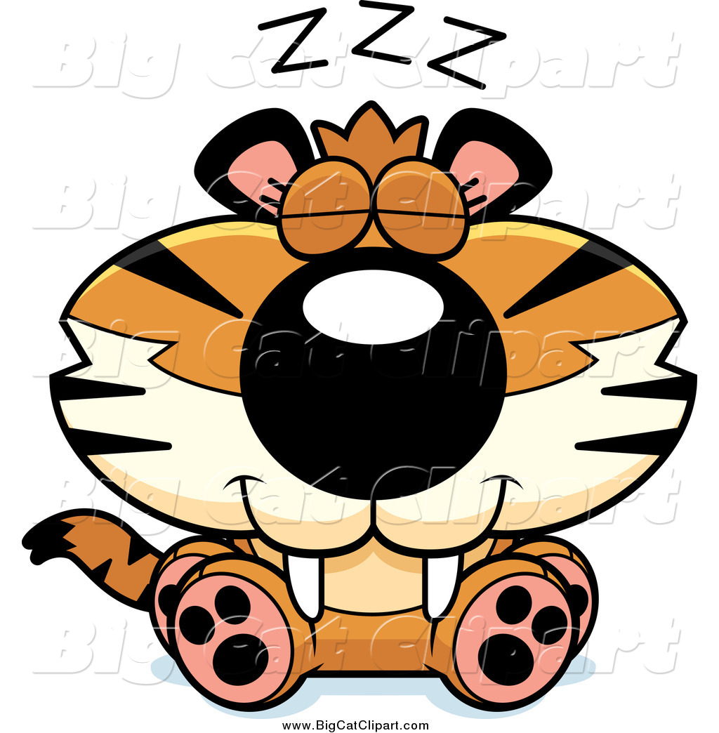 1024x1044 Big Cat Cartoon Vector Clipart Of A Sleeping Tiger Cub By Cory