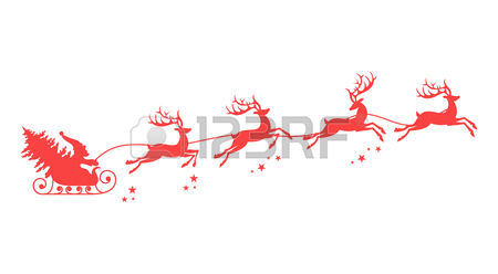 450x248 Free Santa And Reindeer Flying Clipart