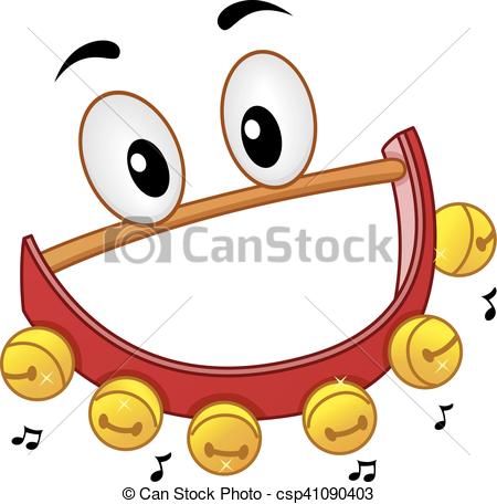 450x456 Mascot Sleigh Bells Jingle. Musical Instrument Mascot Vector