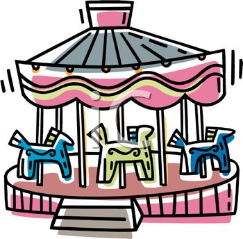 350x344 Picture Of A Carousel Ride In A Vector Clip Art Illustration