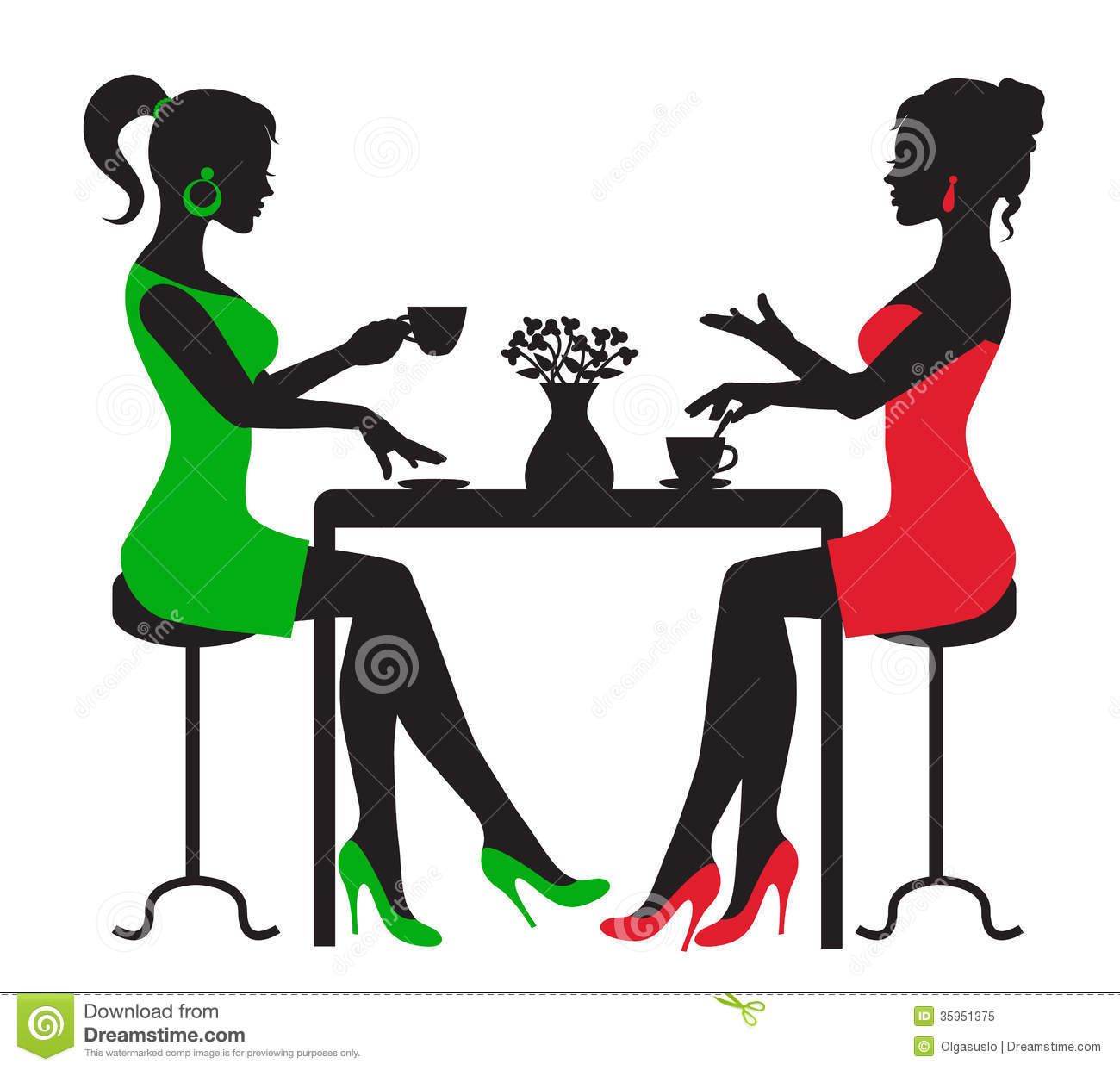 1300x1242 Black Woman Tea For Two Art Images Drinking Coffee Clipart