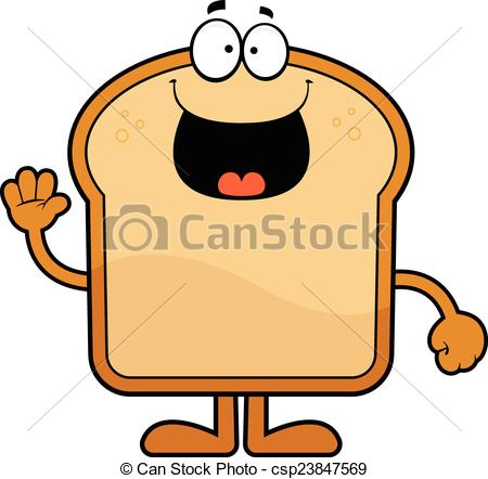450x442 Cartoon Bread Happy. Cartoon Illustration Of A Slice Of Clip