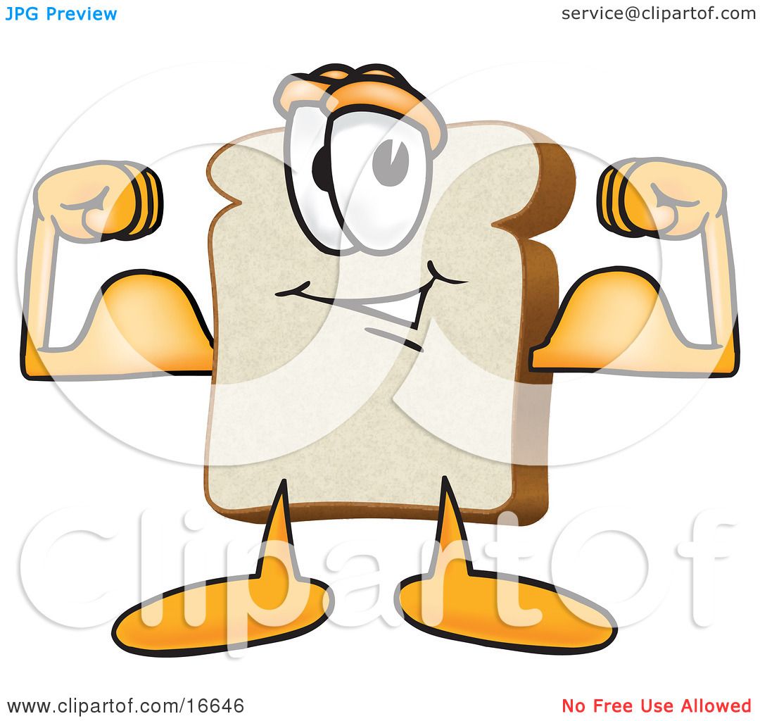 1080x1024 Clipart Picture Of A Slice Of White Bread Food Mascot Cartoon