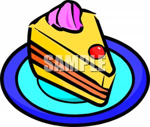 300x254 Clipart Picture A Cake Slice On A Plate