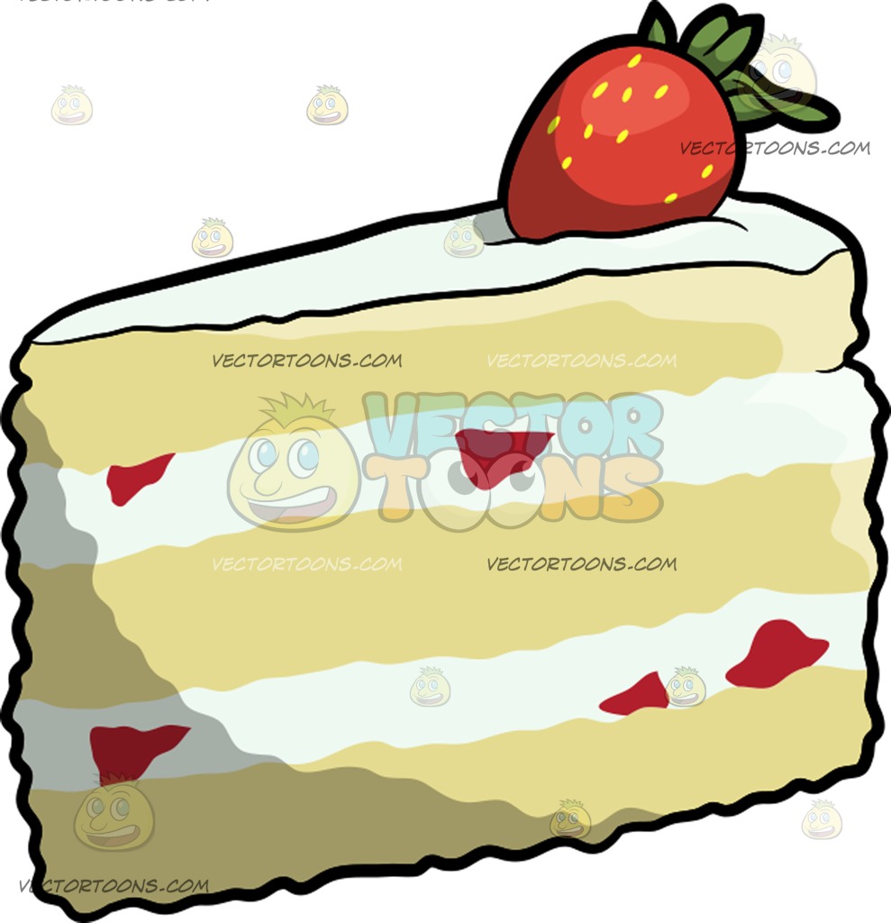 989x1024 A Slice Of Strawberry Shortcake Cartoon Clipart Vector Toons