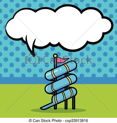 450x470 Water Slide Doodle Vector Clip Art
