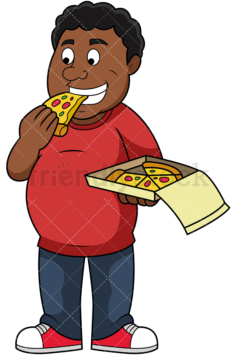 800x1200 Cartoon Eating Pizza Group