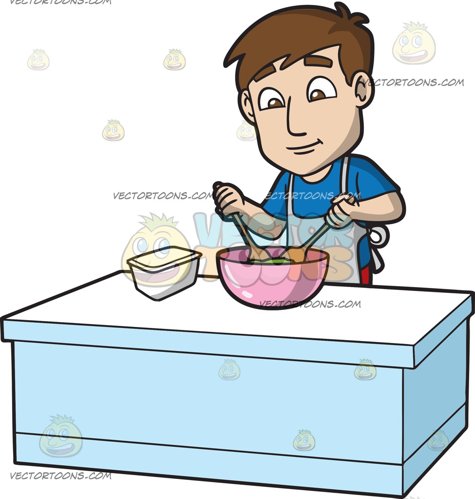 975x1024 A Man Mixing Slime Cartoon Clipart Vector Toons