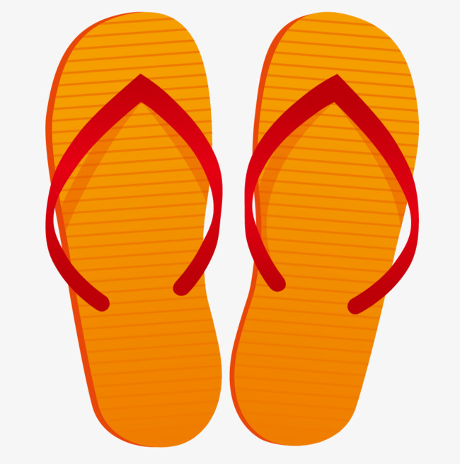 650x655 Hand Painted Orange Slippers, Hand, Flip Flops, Simple Png Image
