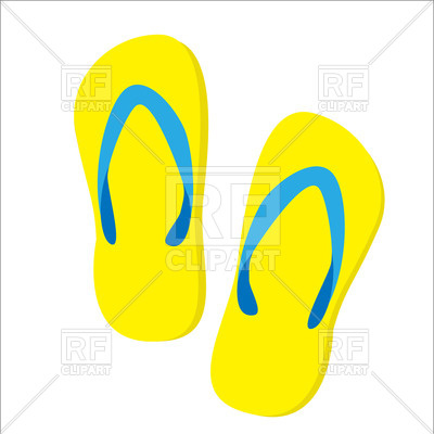 400x400 Yellow Beach Slippers Isolated Vector Image Vector Artwork