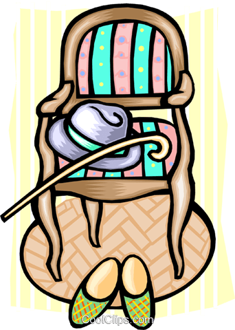 342x480 Chair, Hat, Cane And Slippers Royalty Free Vector Clip Art