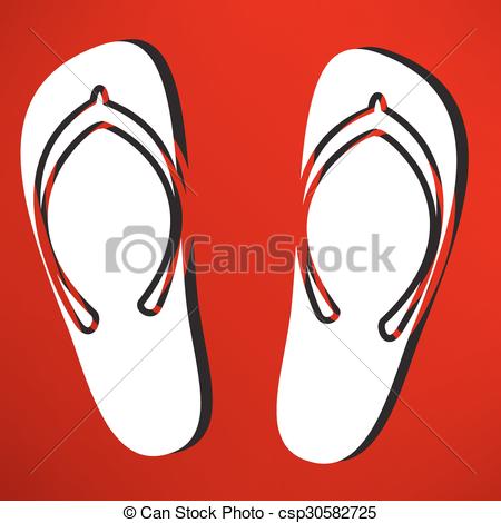 450x470 Beach Slippers Vector Illustration