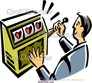 300x270 Man Playing A Slot Machine Clip Art