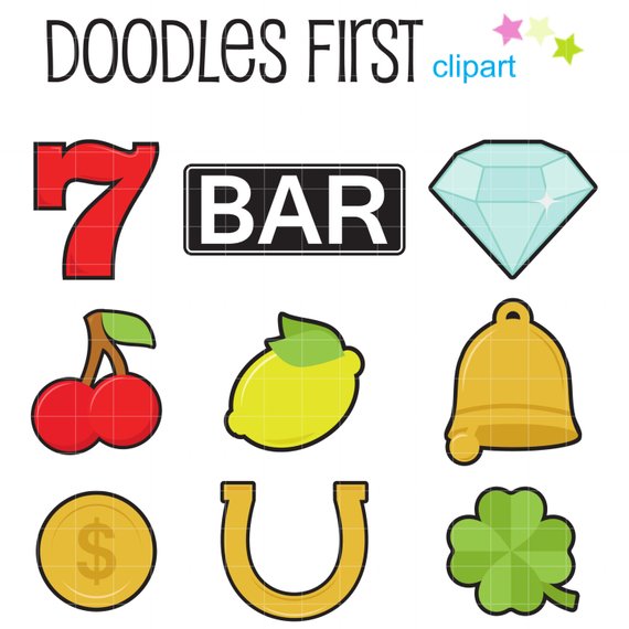 570x570 Slot Machine Elements Digital Clip Art For Scrapbooking Card