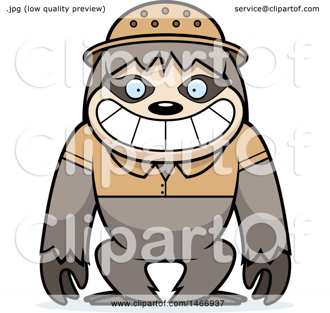 1080x1024 Clipart Of A Happy Explorer Sloth