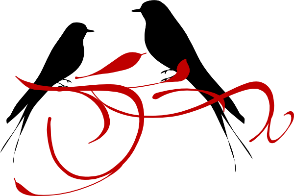 600x400 Love Birds Red Clip Art