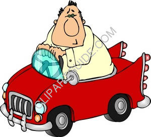 300x272 Clipart Of Man In A Red Car