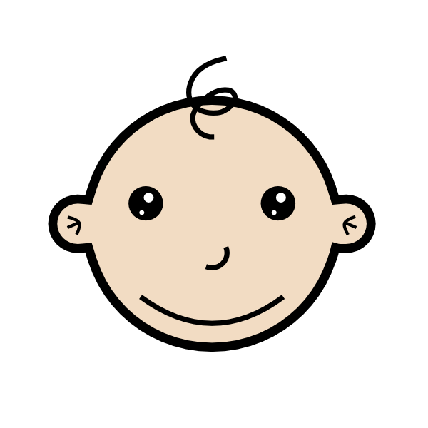 600x600 Smiling Baby Small Clip Art
